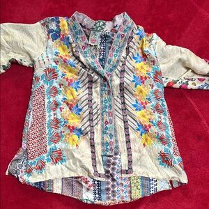 JOHNNY WAS embroidered kimono top